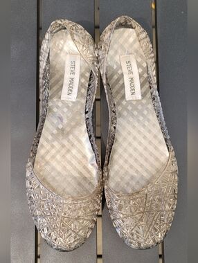 Steve Madden Clear/gray Jelly Ballet Flats Size 8